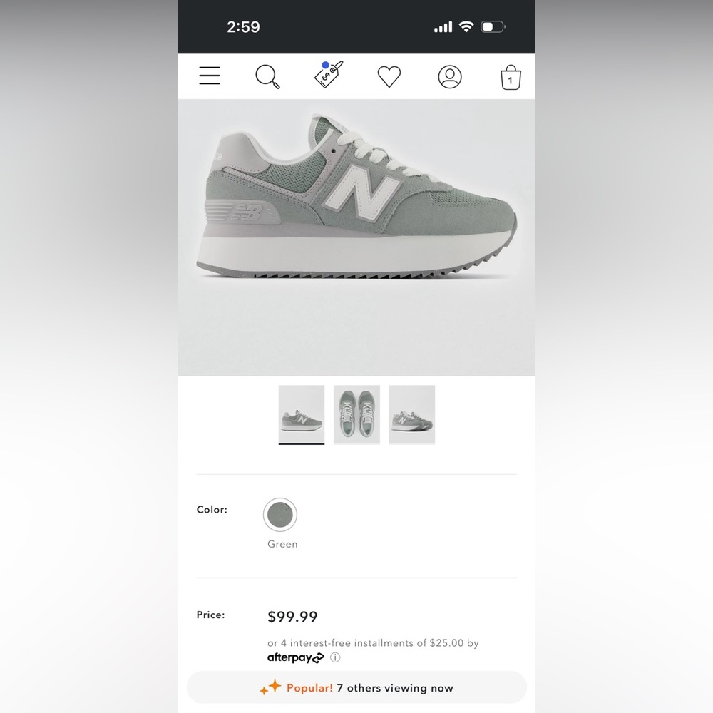 New Balance 574+ Sneaker Worn Once